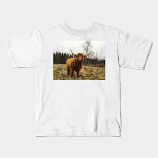 Scottish Highland Cattle Cow 2170 Kids T-Shirt